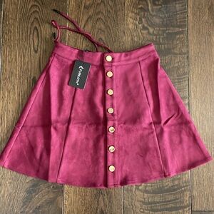 Amazon Faux Suede Mini Skirt, Small